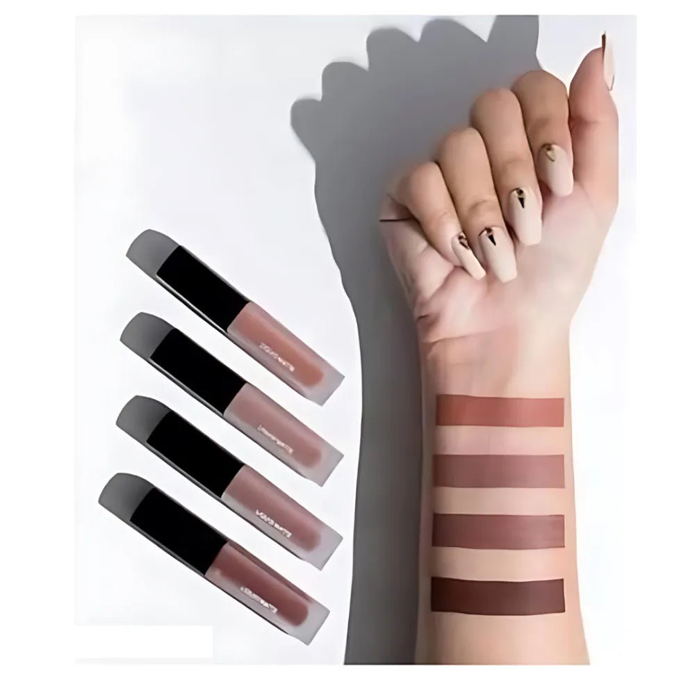 Nude red different shades liquid lipstick set of 4 (16ml)