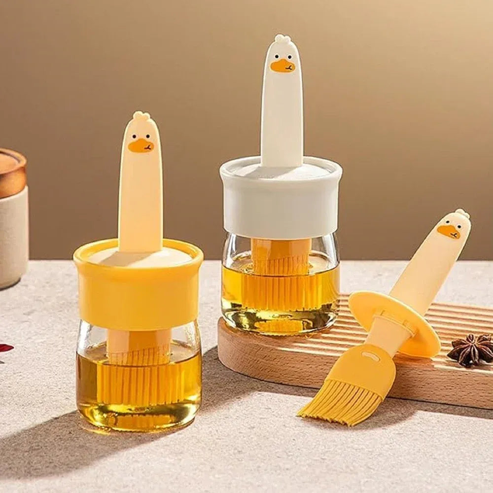 Oil dispenser with silicone brush - home & kitchen