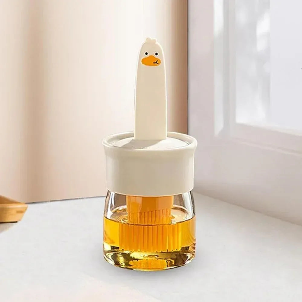 Oil dispenser with silicone brush - home & kitchen