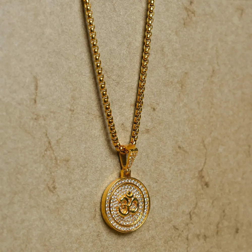Om pendant with chain for men