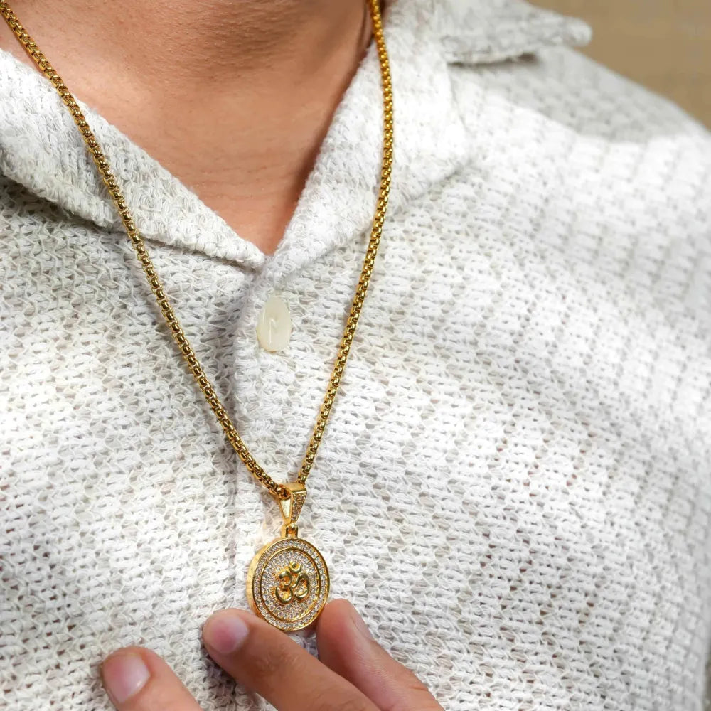 Om pendant with chain for men
