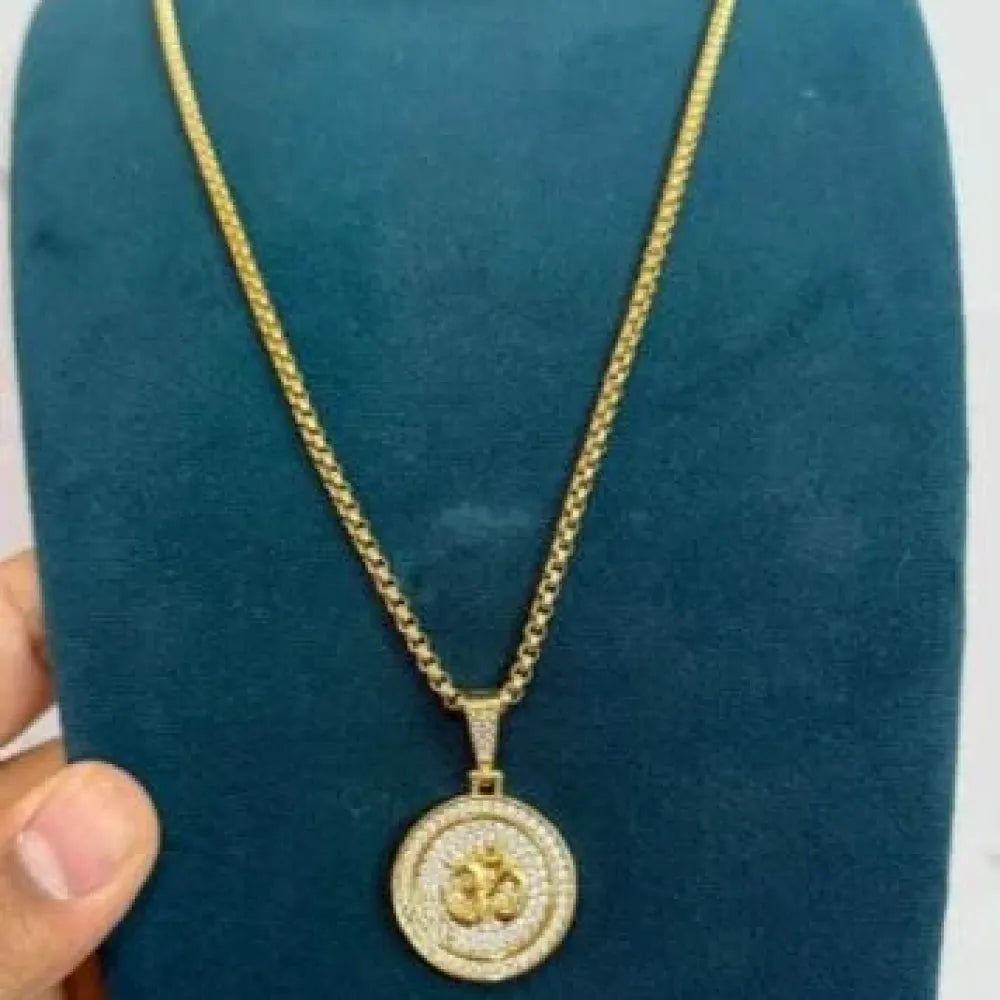 Om pendant with chain for men