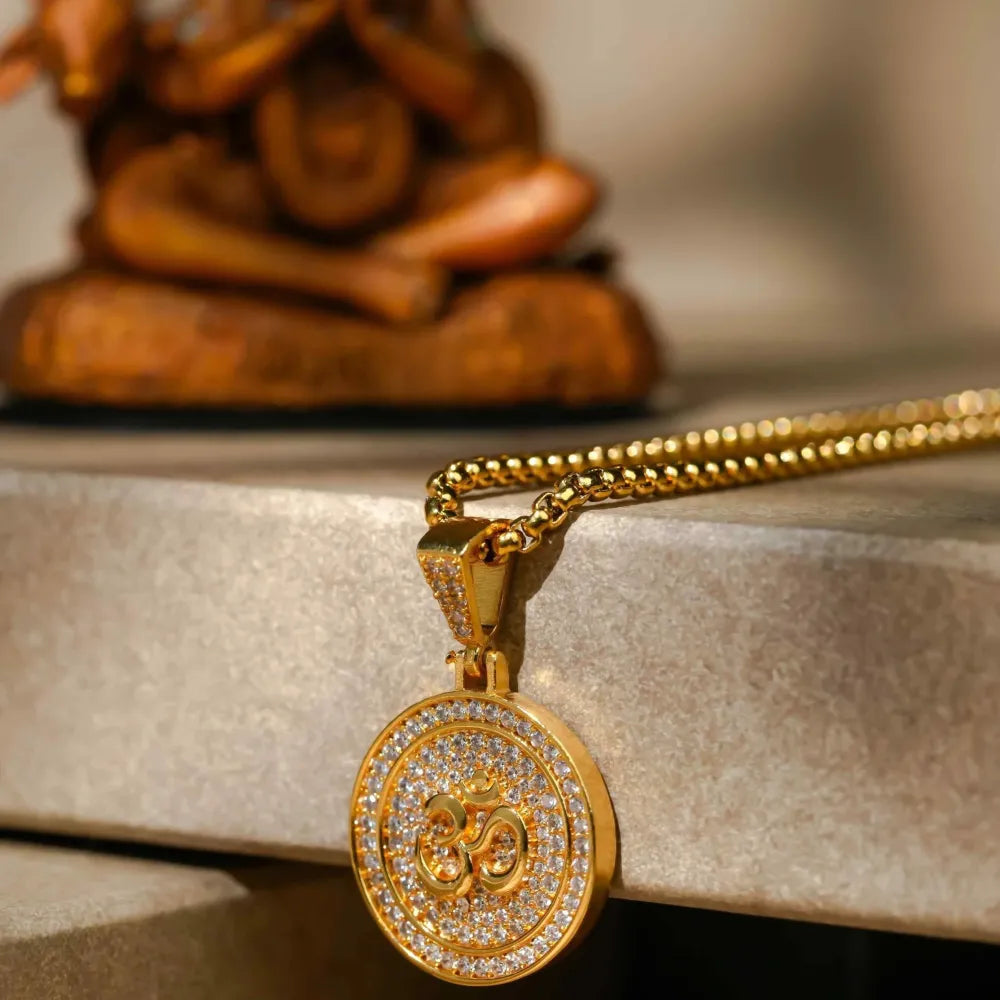 Om pendant with chain for men