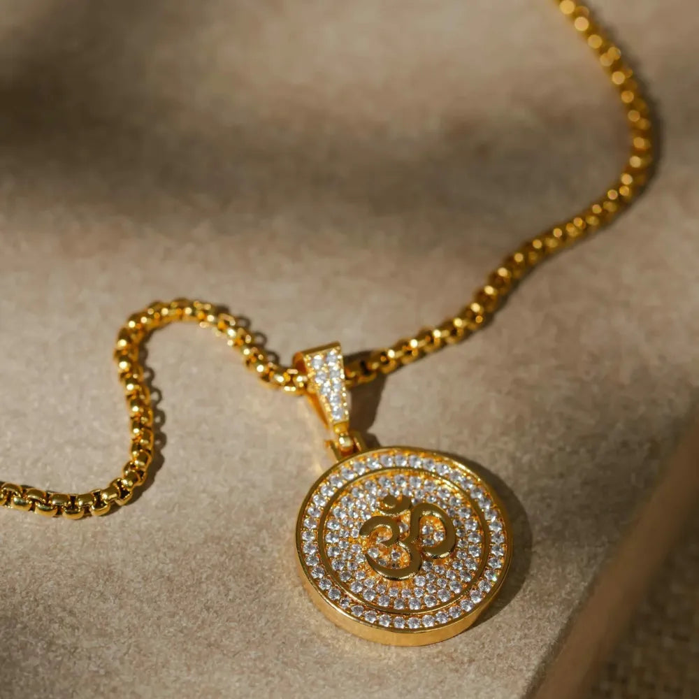 Om pendant with chain for men