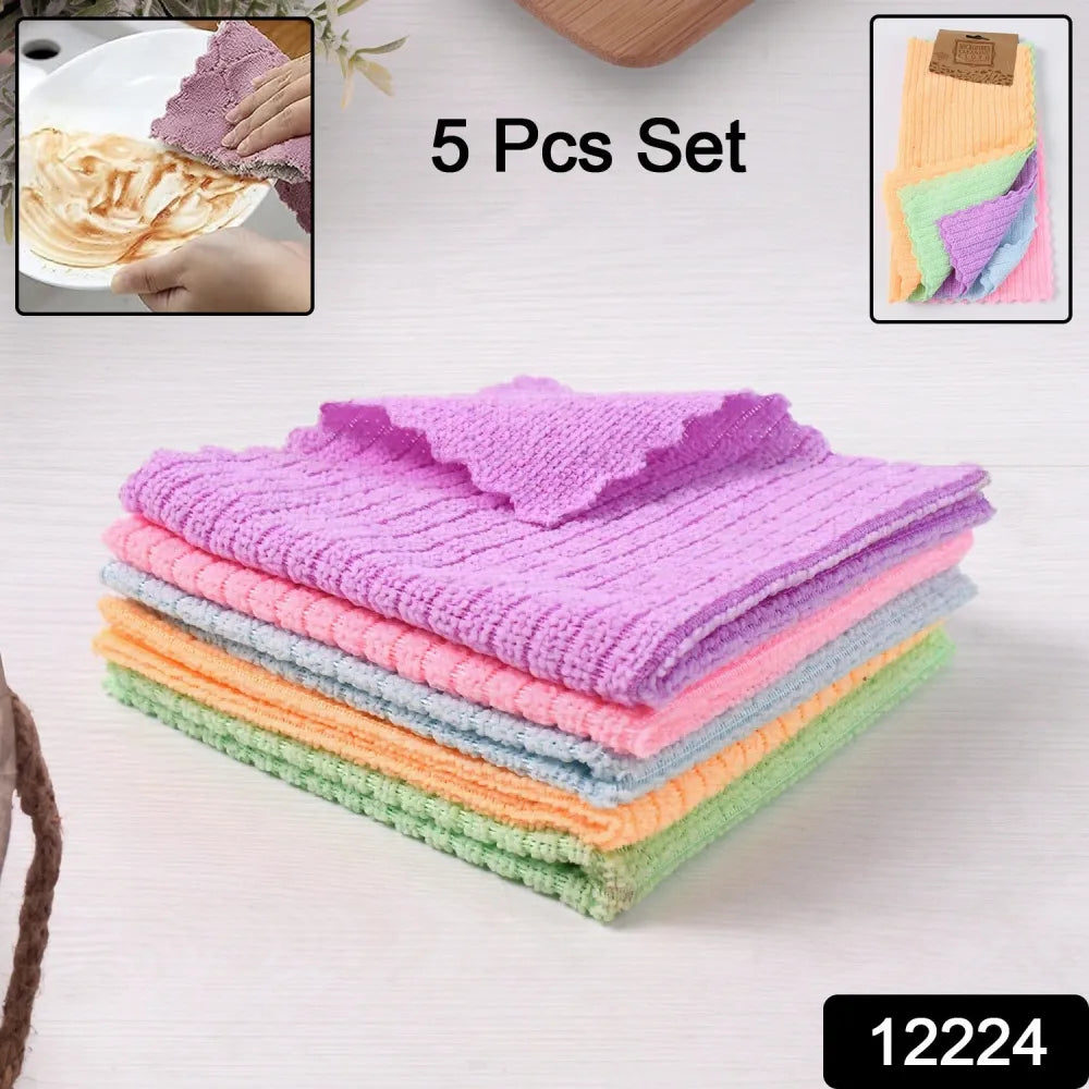 Pack of 5 microfiber cleaning pochha super absorbent cloth - home & kitchen