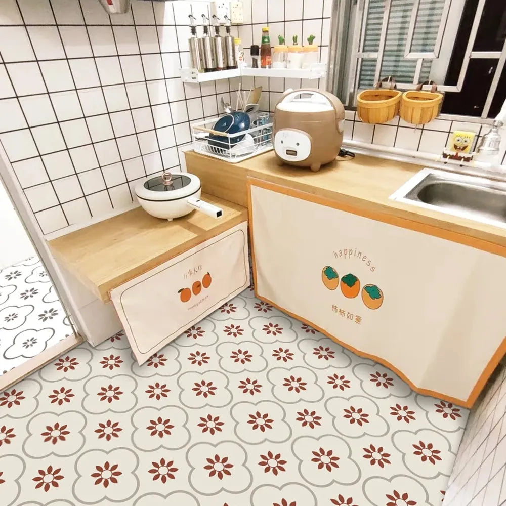 Peel and stick floor tiles kitchen bathroom backsplash sticker detachable waterproof diy tile stickers for wall