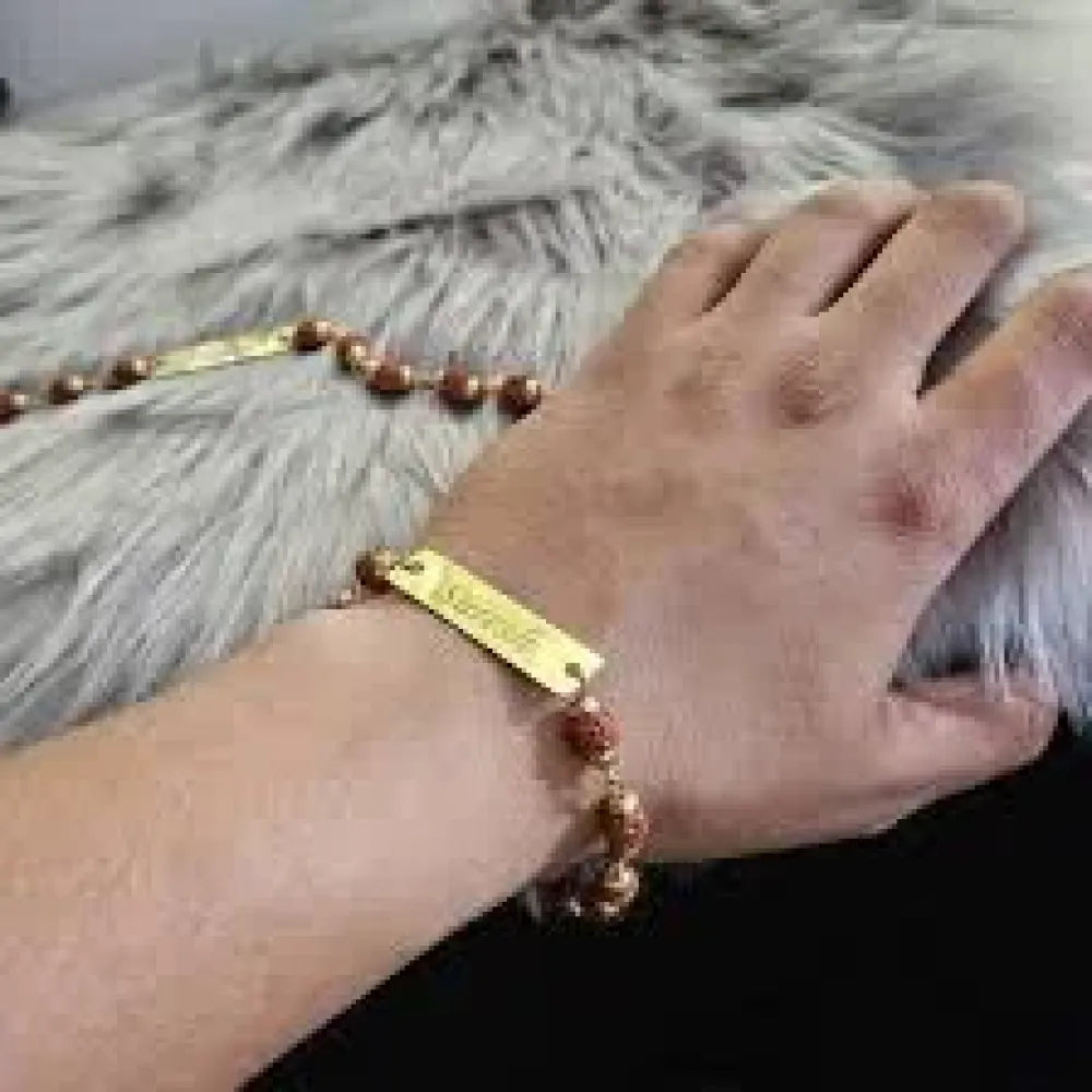 Personalized engraved rakhi bracelet - bracelets