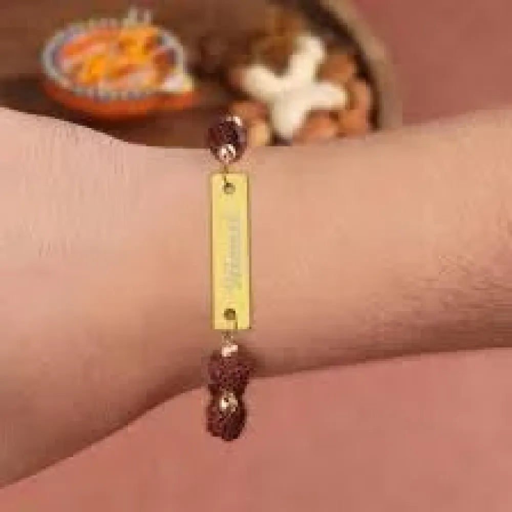 Personalized engraved rakhi bracelet - bracelets