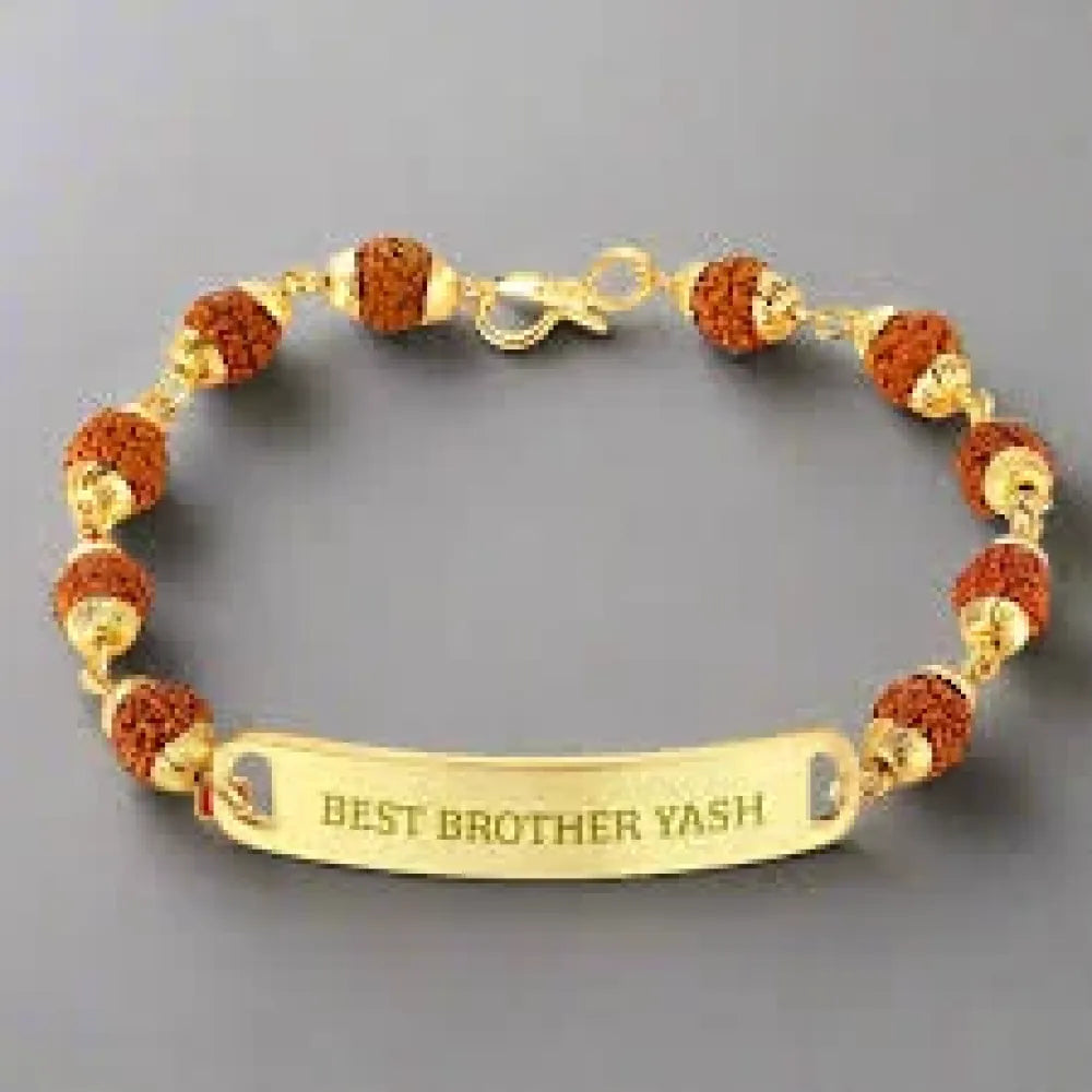 Personalized engraved rakhi bracelet - bracelets