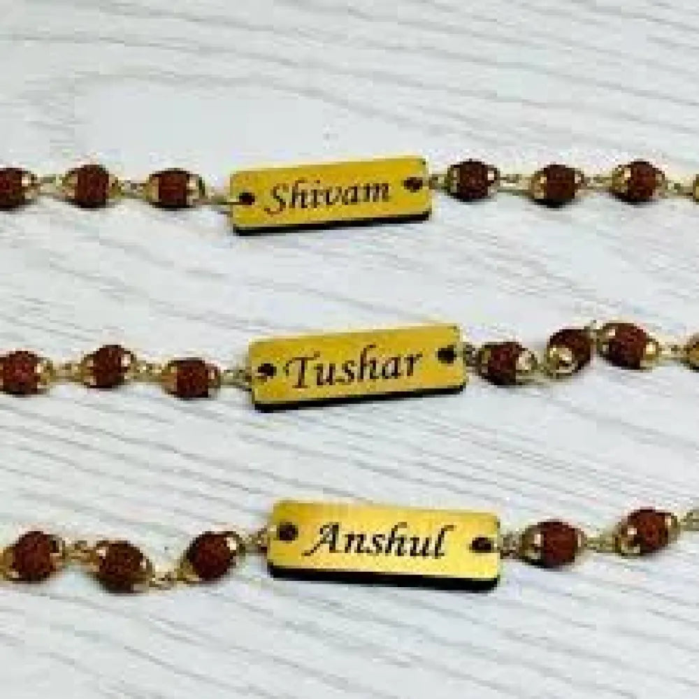 Personalized engraved rakhi bracelet - bracelets