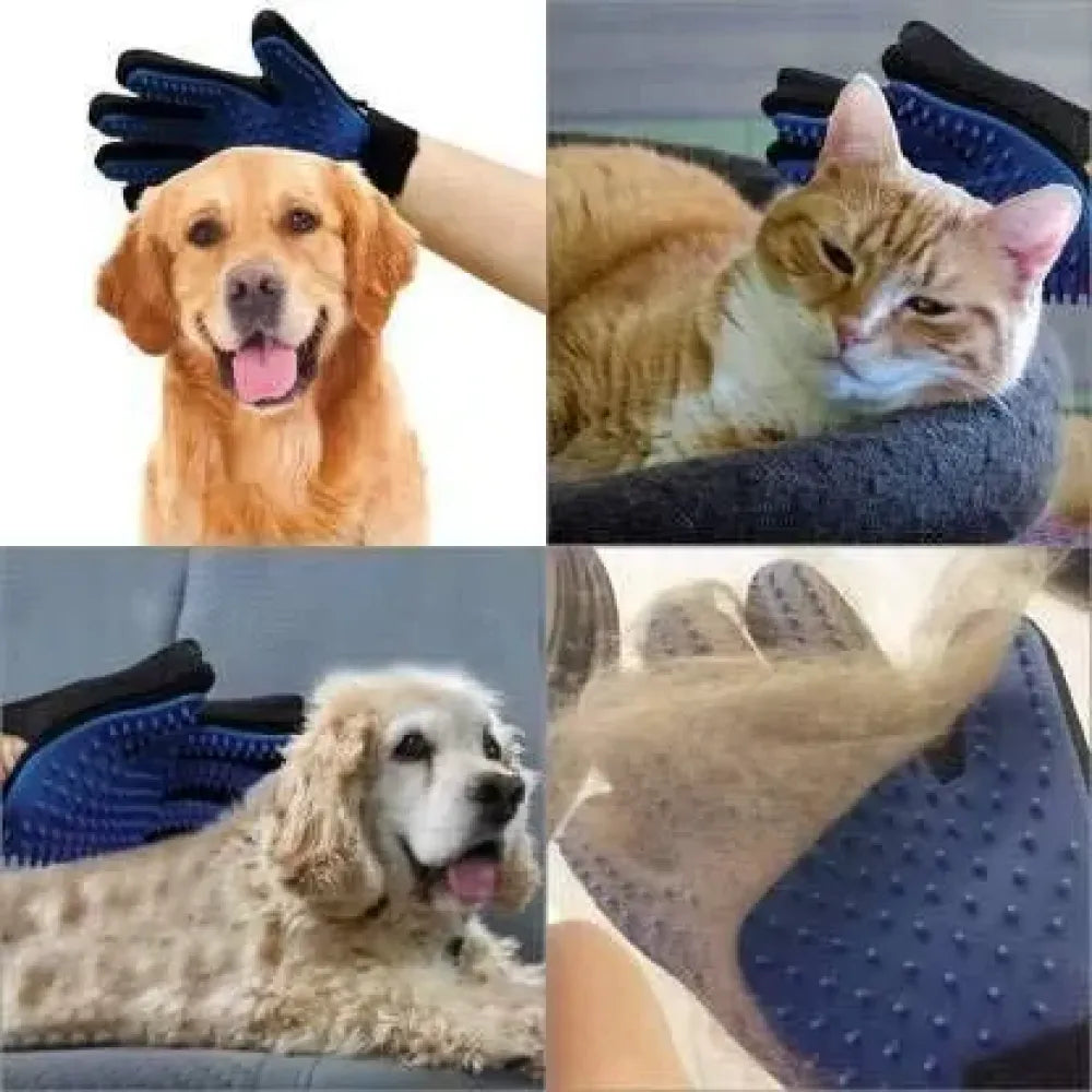 Pet grooming gloves