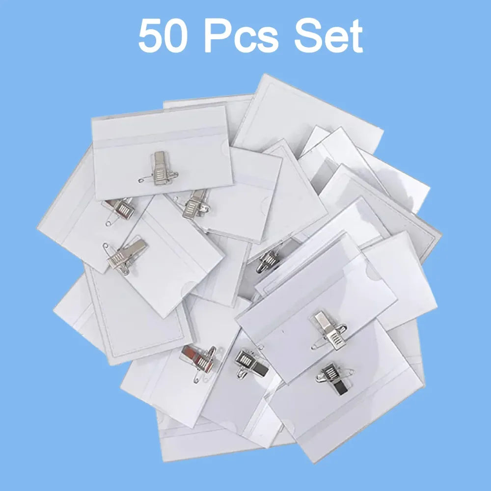 Plastic clip name badges - office