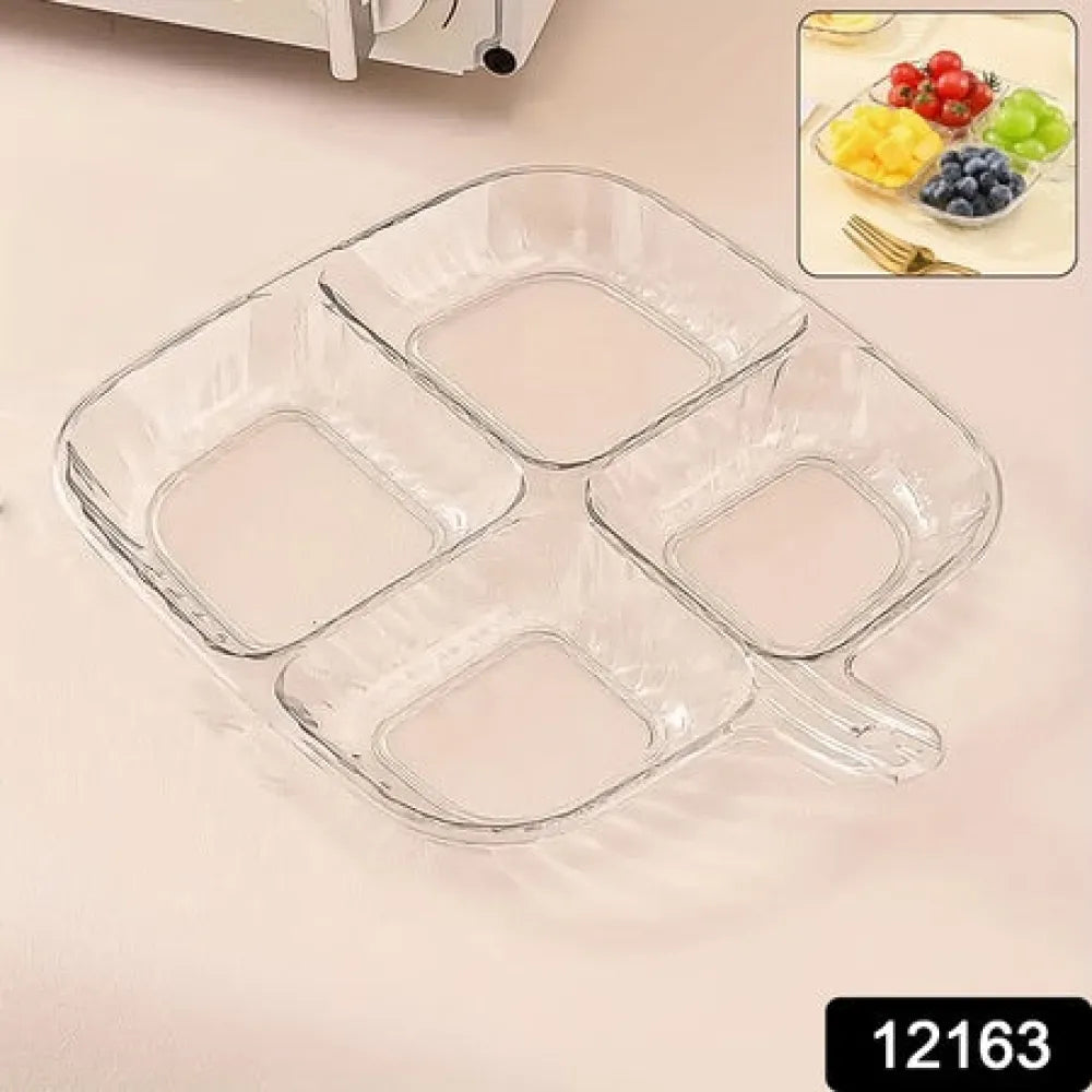 Plastic kitchen trays for serving (4 compartment 1 pc) - home &