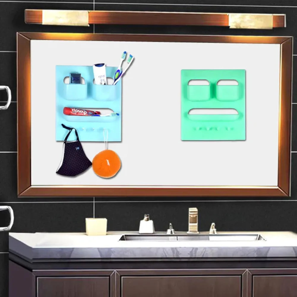 Plastic unbreakable soap dish & toothbrush holder – wall-mounted - home improvement