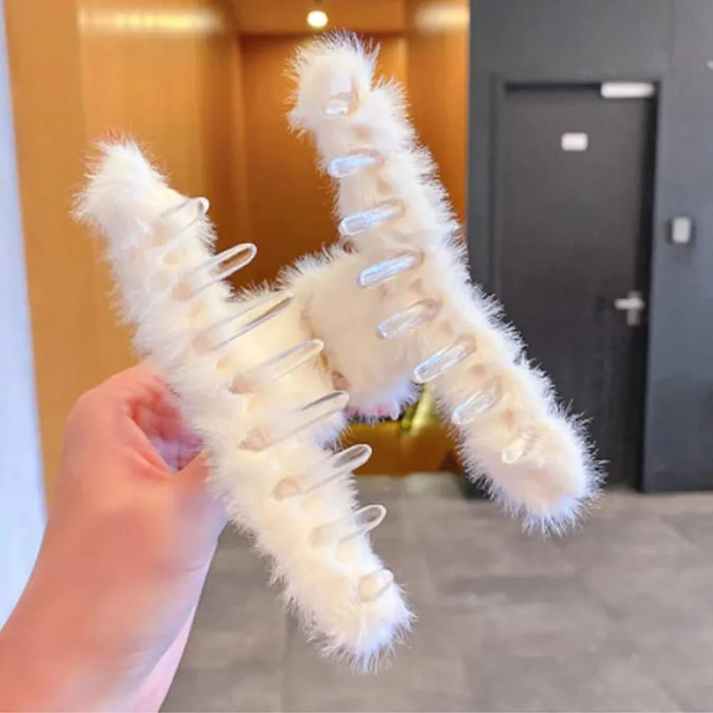 Plush non-slip hair claw clip - health & beauty
