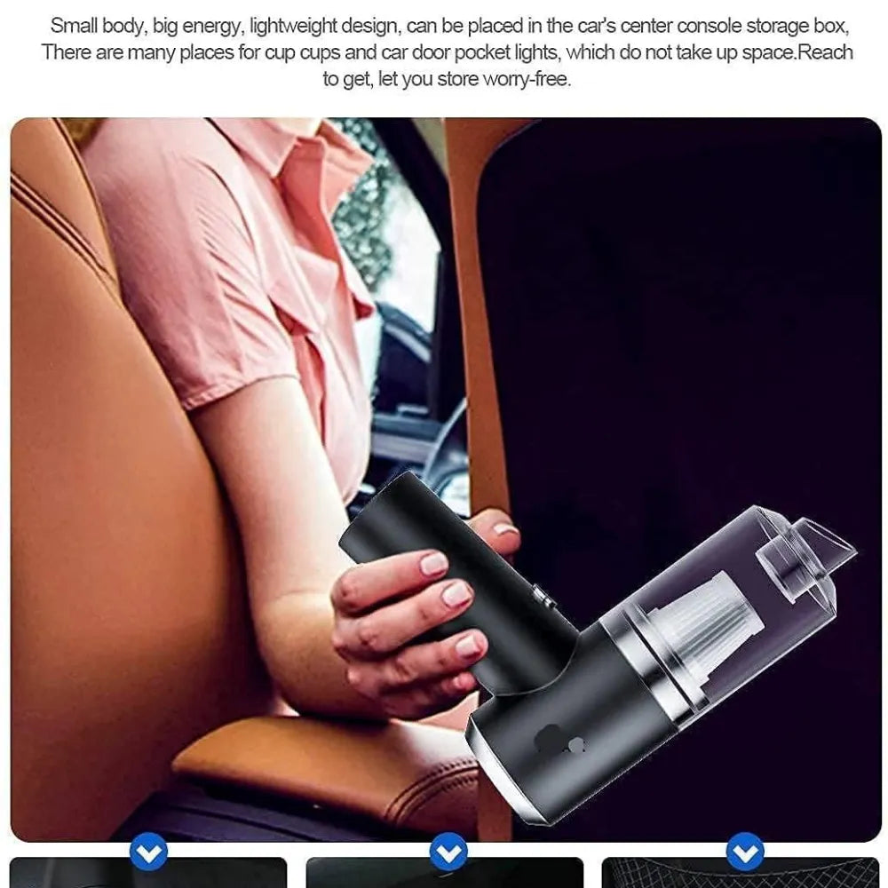 Portable car vacuum cleaner.