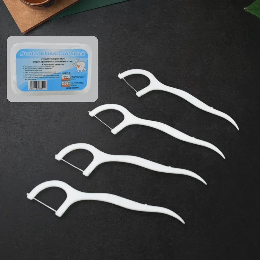 Portable dental floss picks - health care