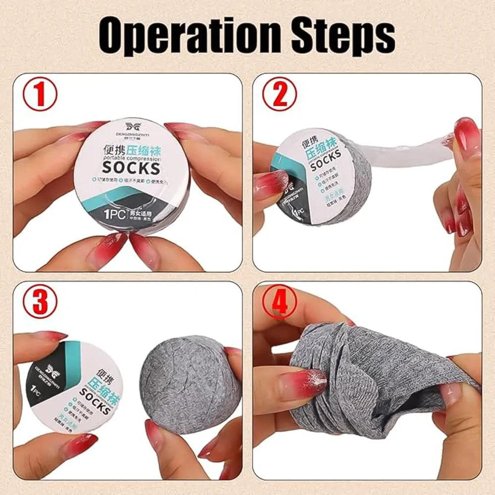 Portable disposable compression socks - health care