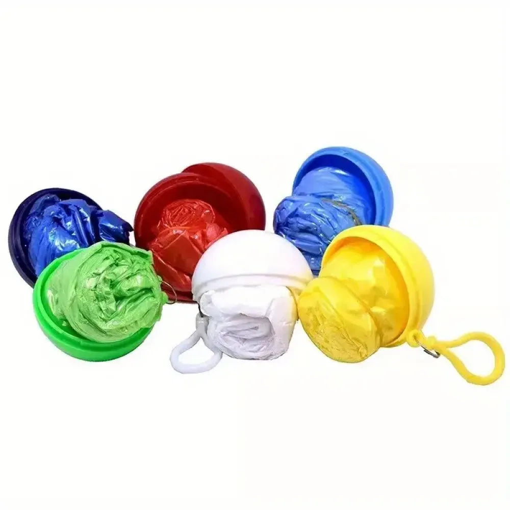 Portable disposable emergency raincoats waterproof rain poncho in a ball for traveling camping outdoor (pack of 5)