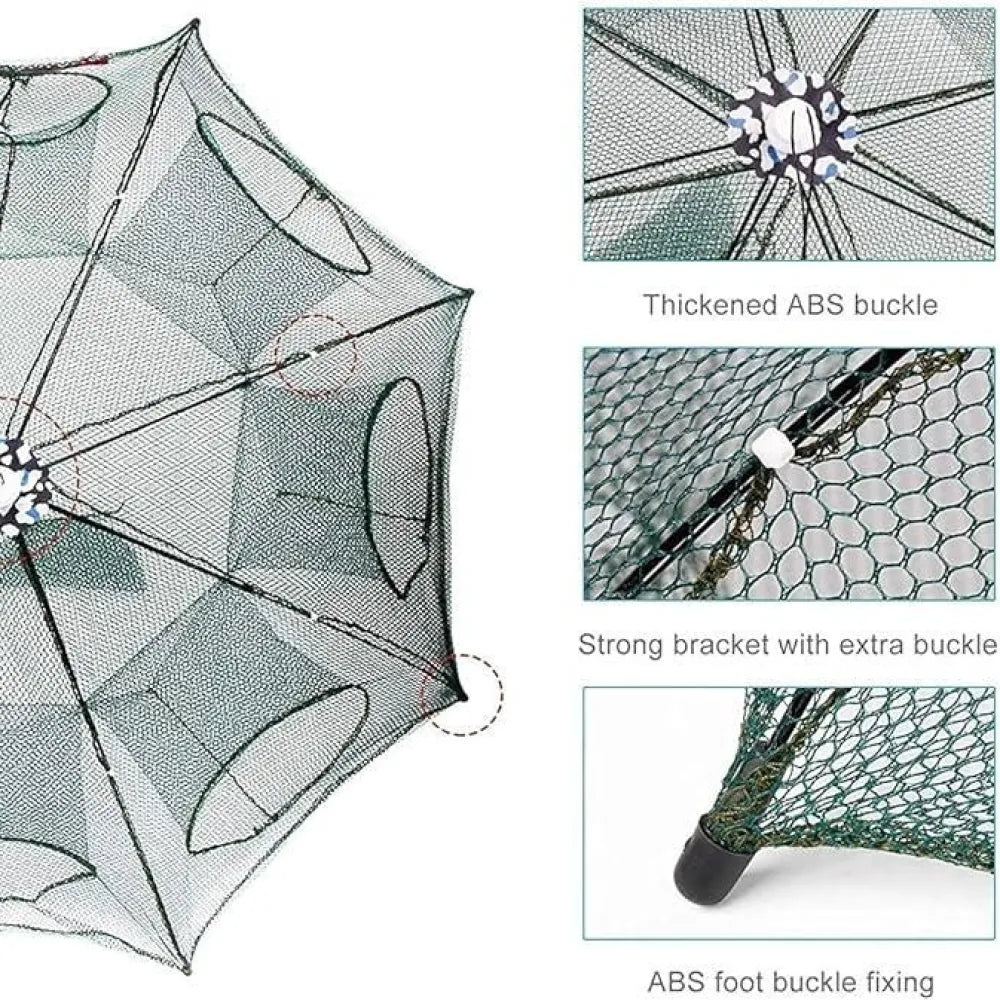 Portable folding fishing net