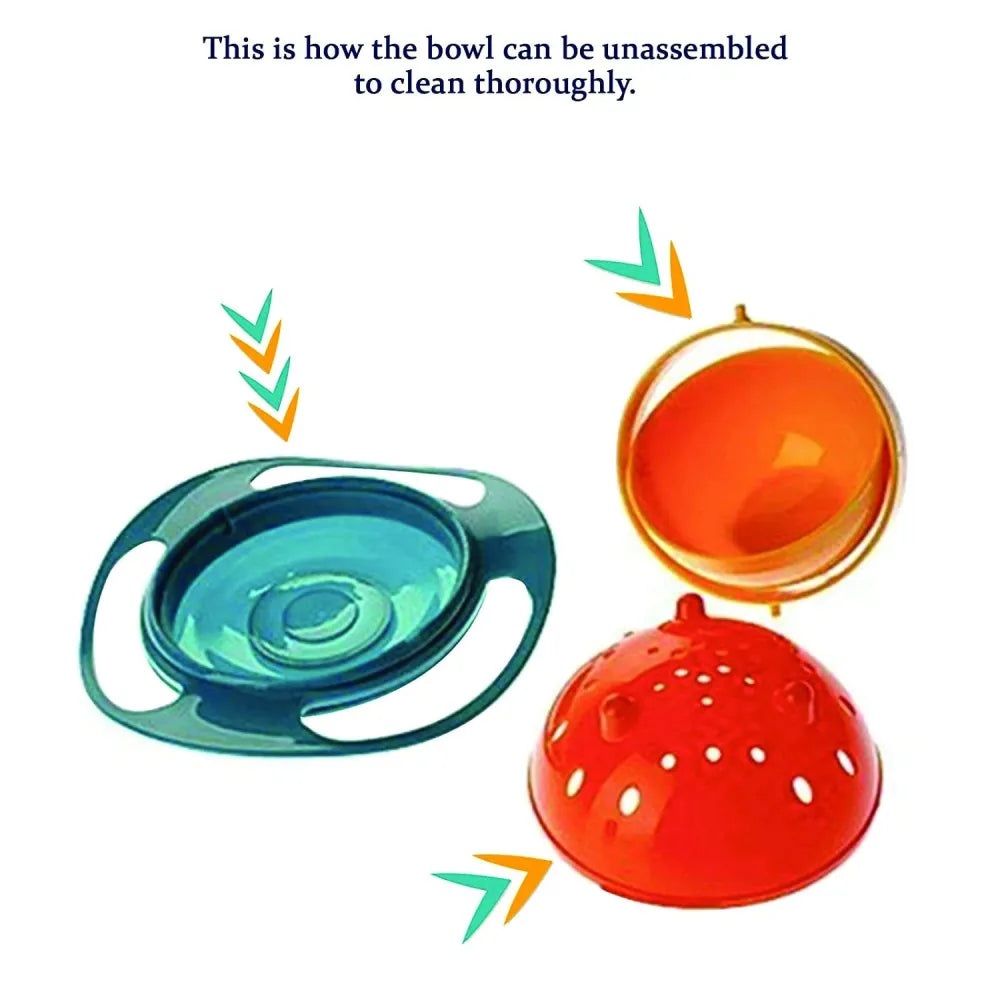Portable non spill feeding toddler gyro bowl 360 degree rotating dish - home & kitchen