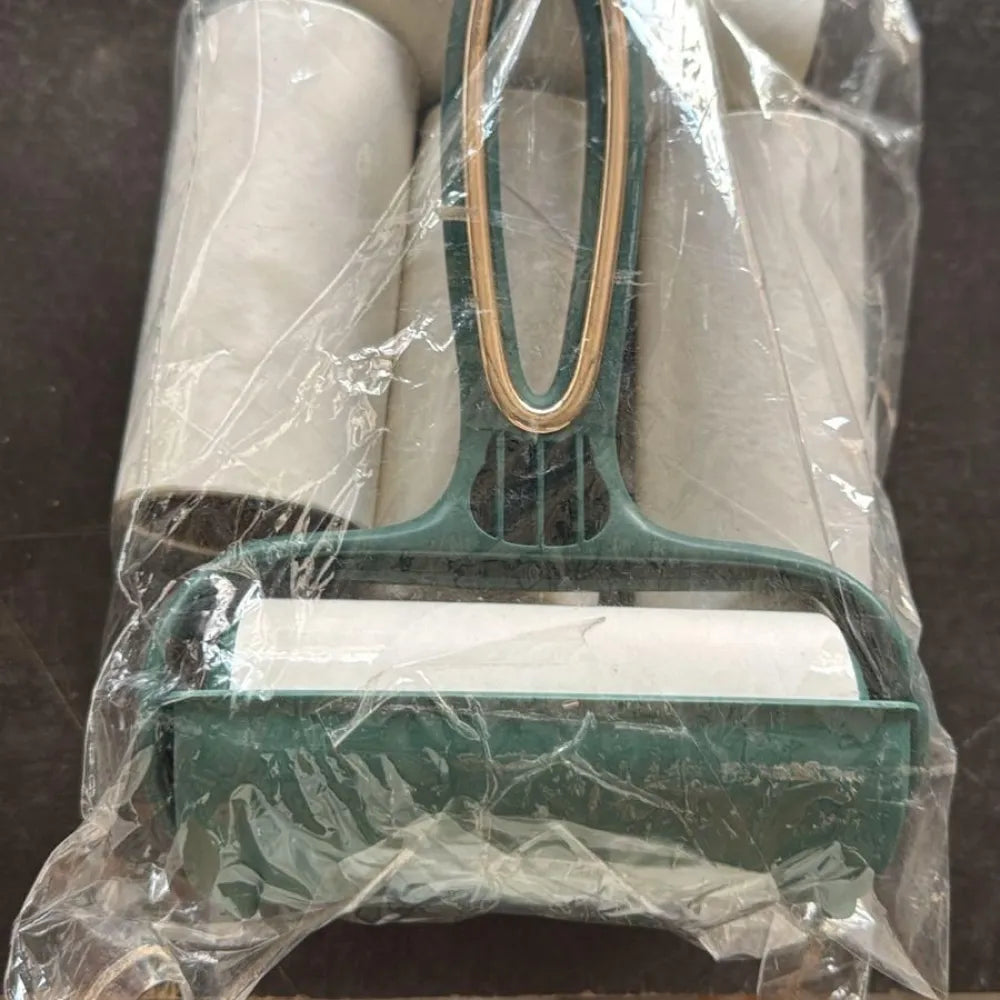 Portable sticky lint remover brush