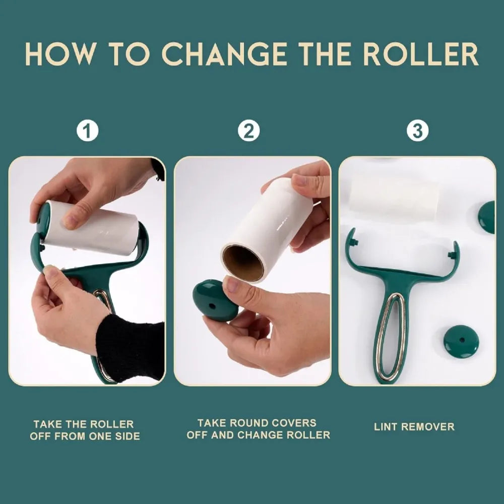 Portable sticky lint remover brush