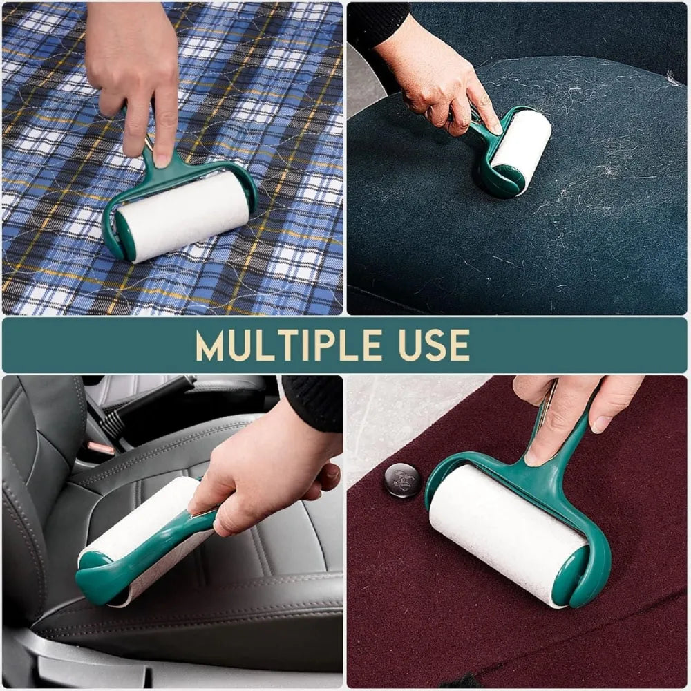 Portable sticky lint remover brush