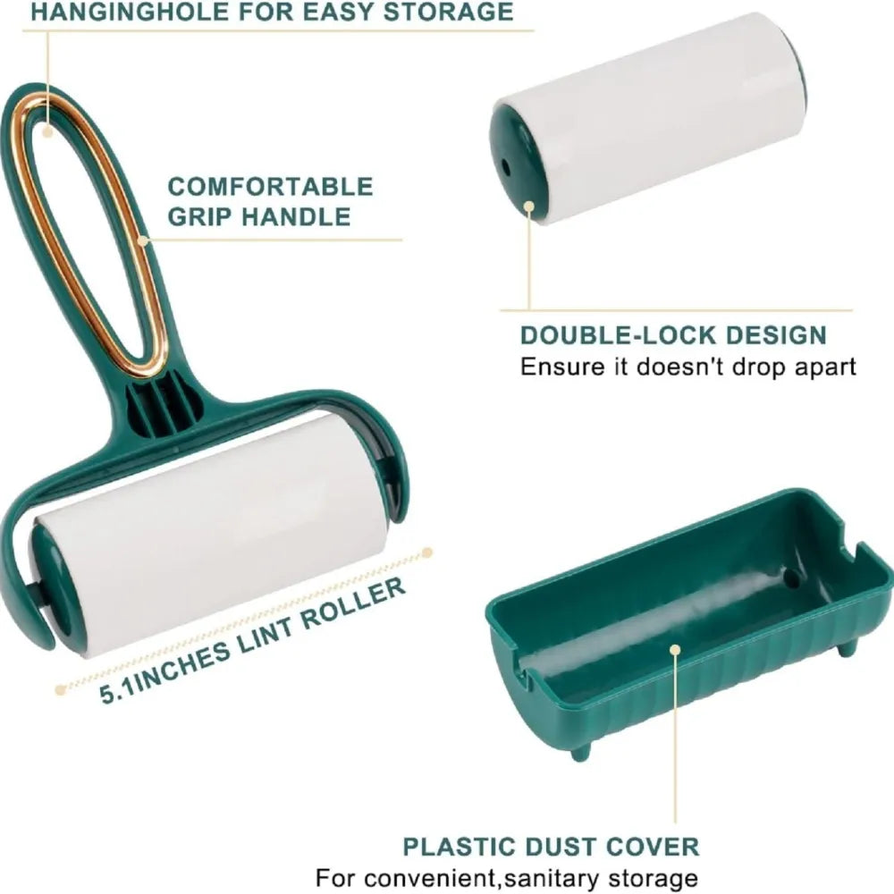 Portable sticky lint remover brush