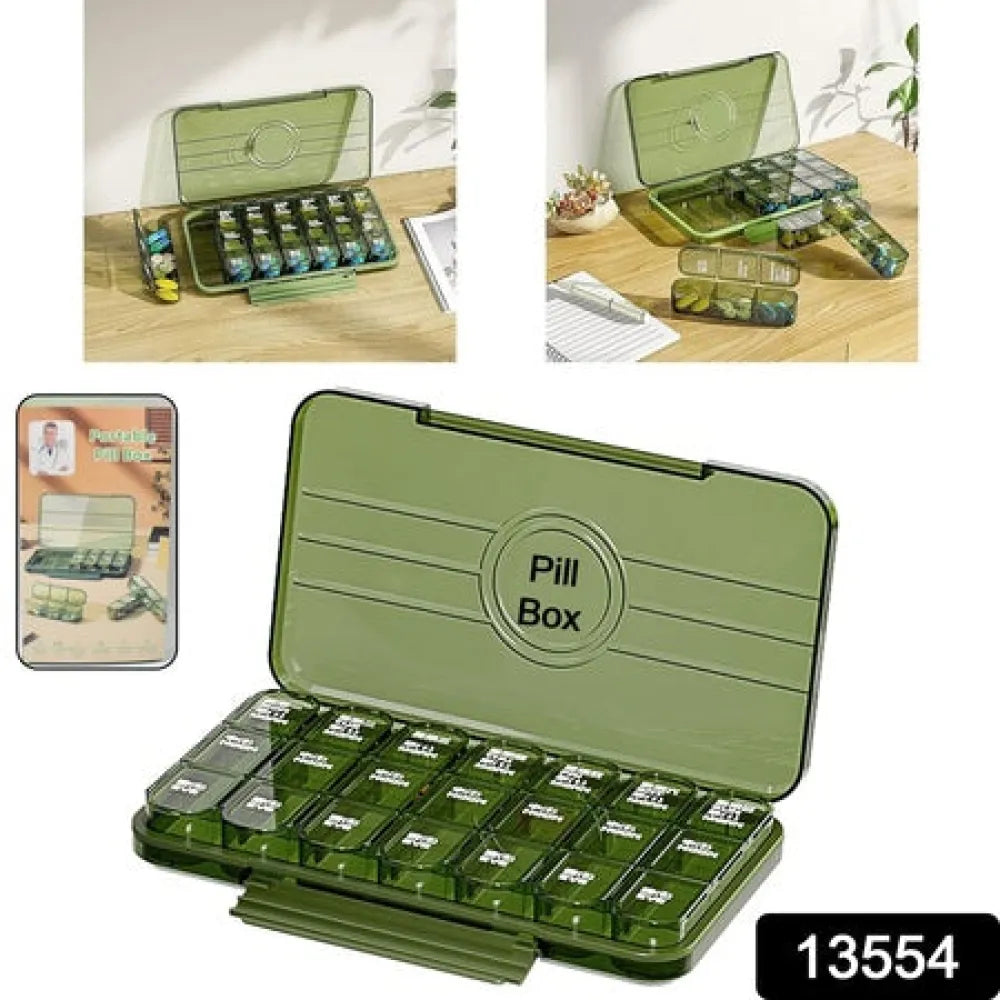 Portable weekly pill organizer - health care