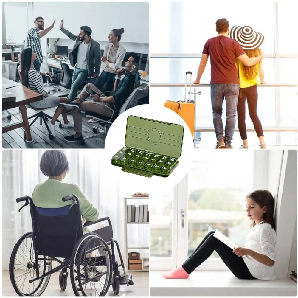 Portable weekly pill organizer - health care