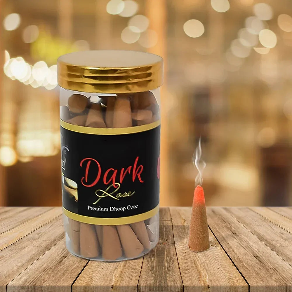Premium dark rose dhoop cones - health care