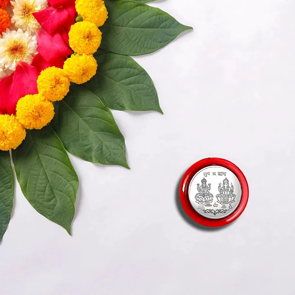 Pure silver lakshmi coin for gift and pooja - accessories