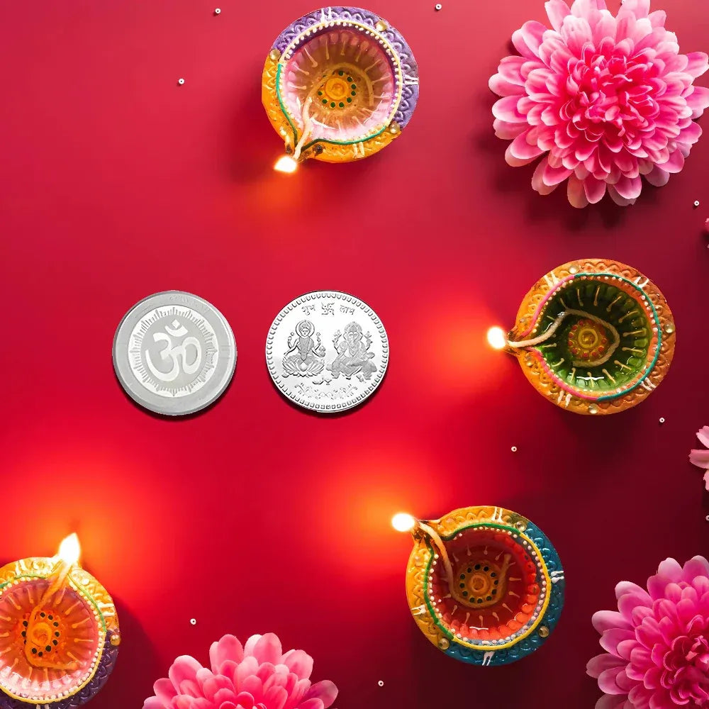 Pure silver lakshmi coin for gift and pooja - accessories