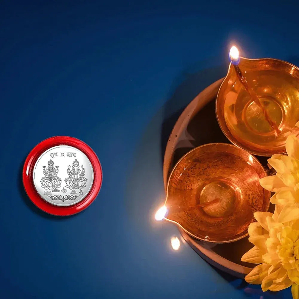 Pure silver lakshmi coin for gift and pooja - accessories