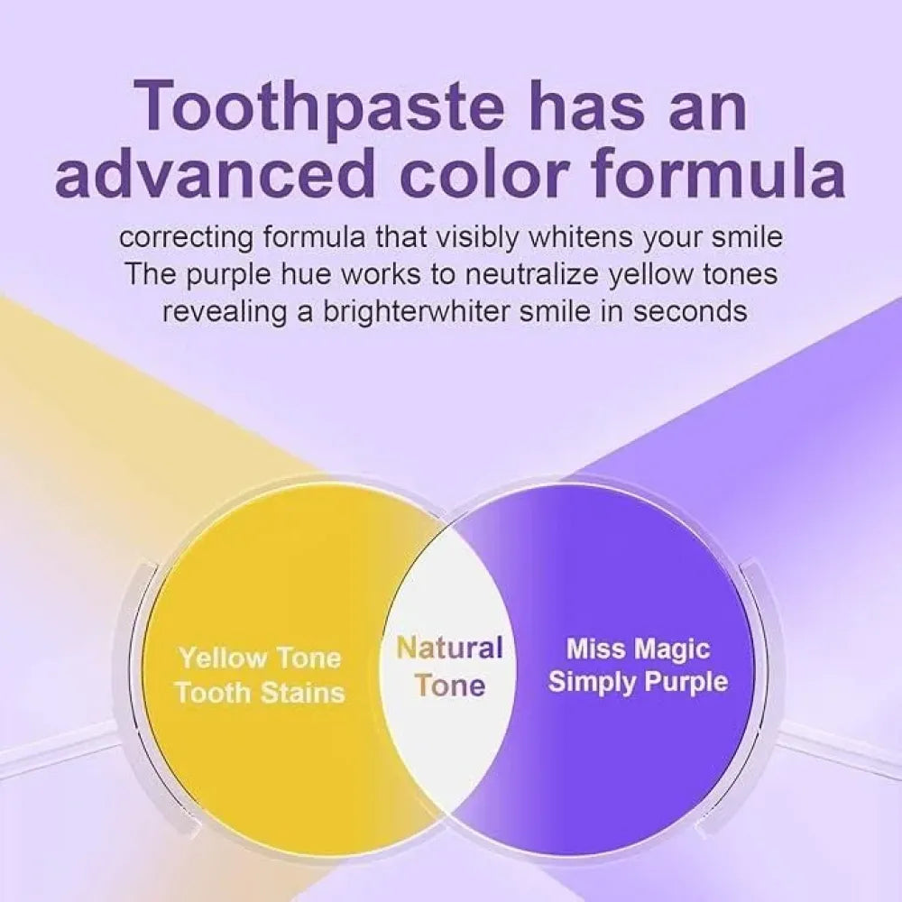 Purple whitening toothpaste