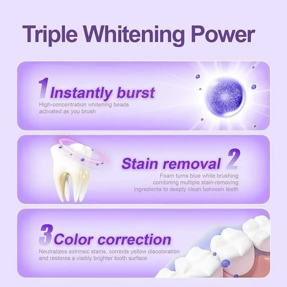 Purple whitening toothpaste