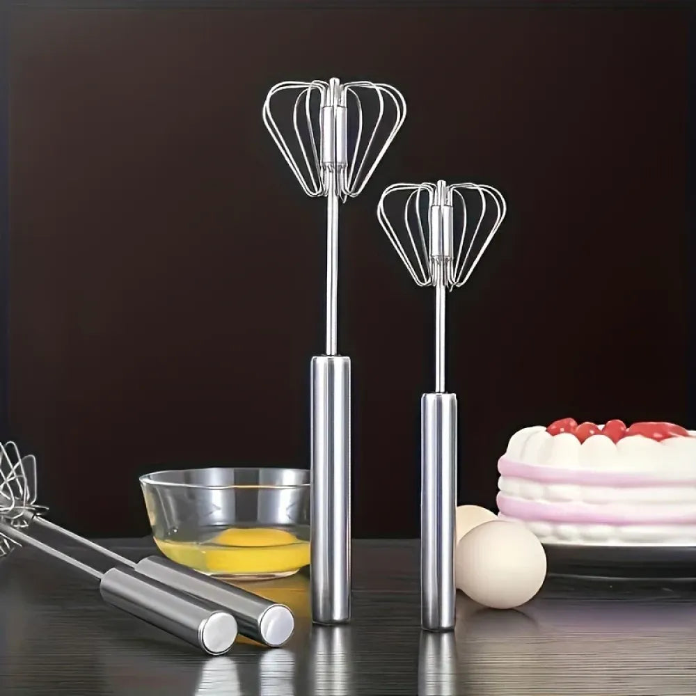 Push-button egg whisk - kitchen tool