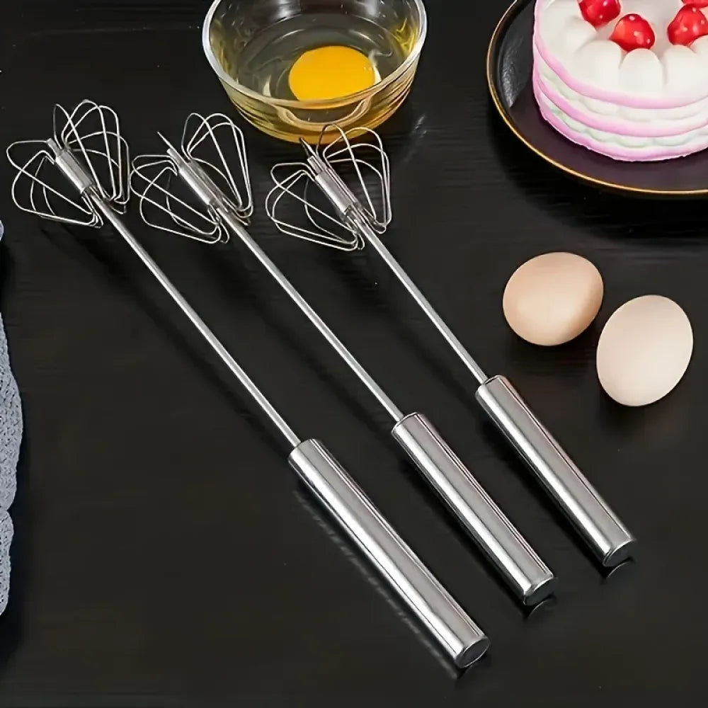 Push-button egg whisk - kitchen tool