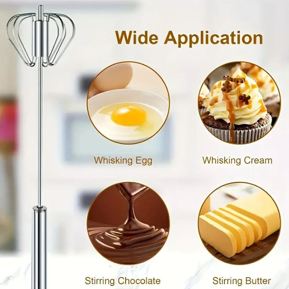 Push-button egg whisk - kitchen tool