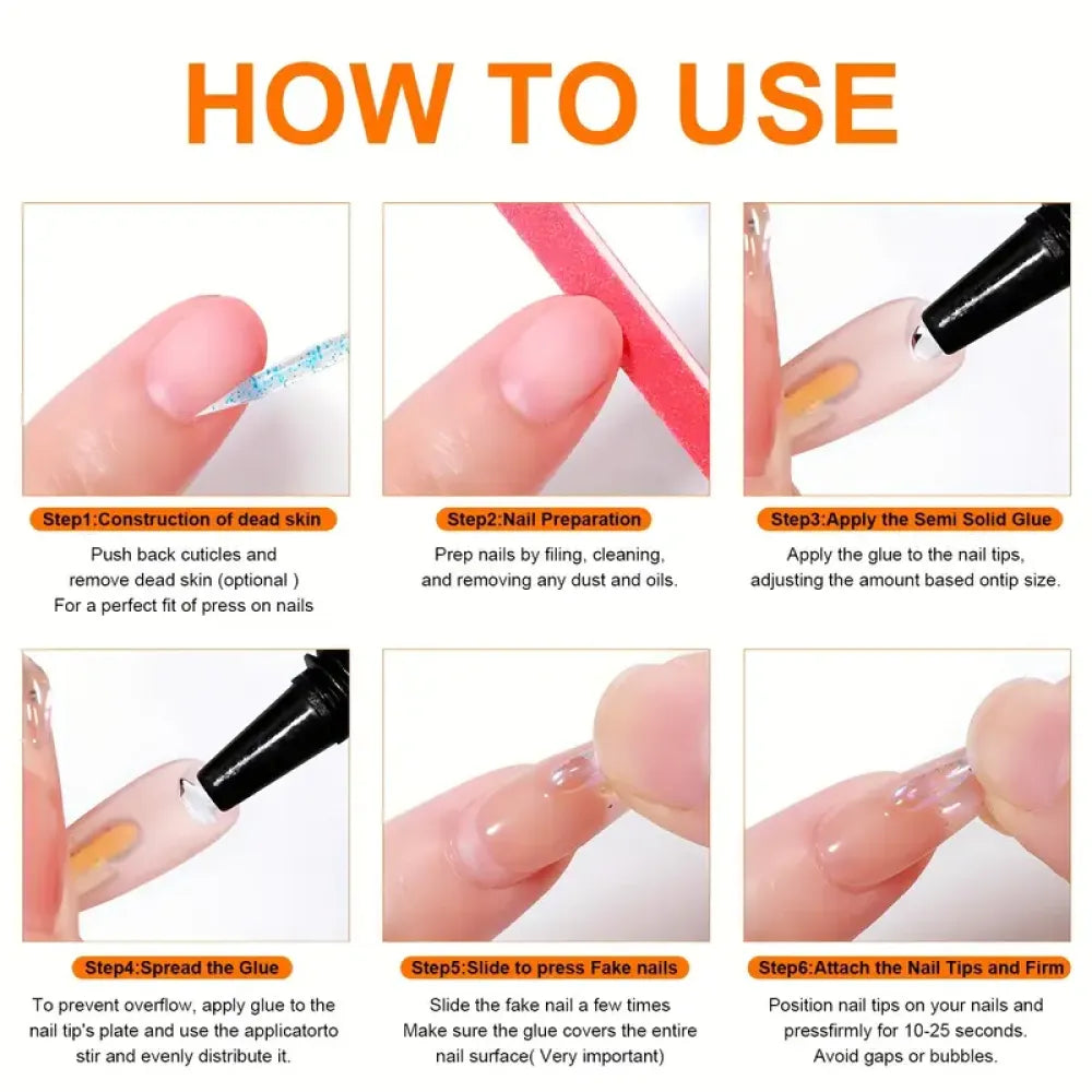 Quick dry nail glue (pack of 2)
