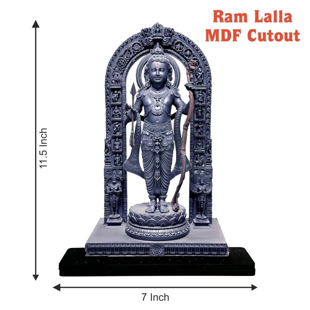 Ram lalla mdf cutout of statue in ayodhya mandir (2d)