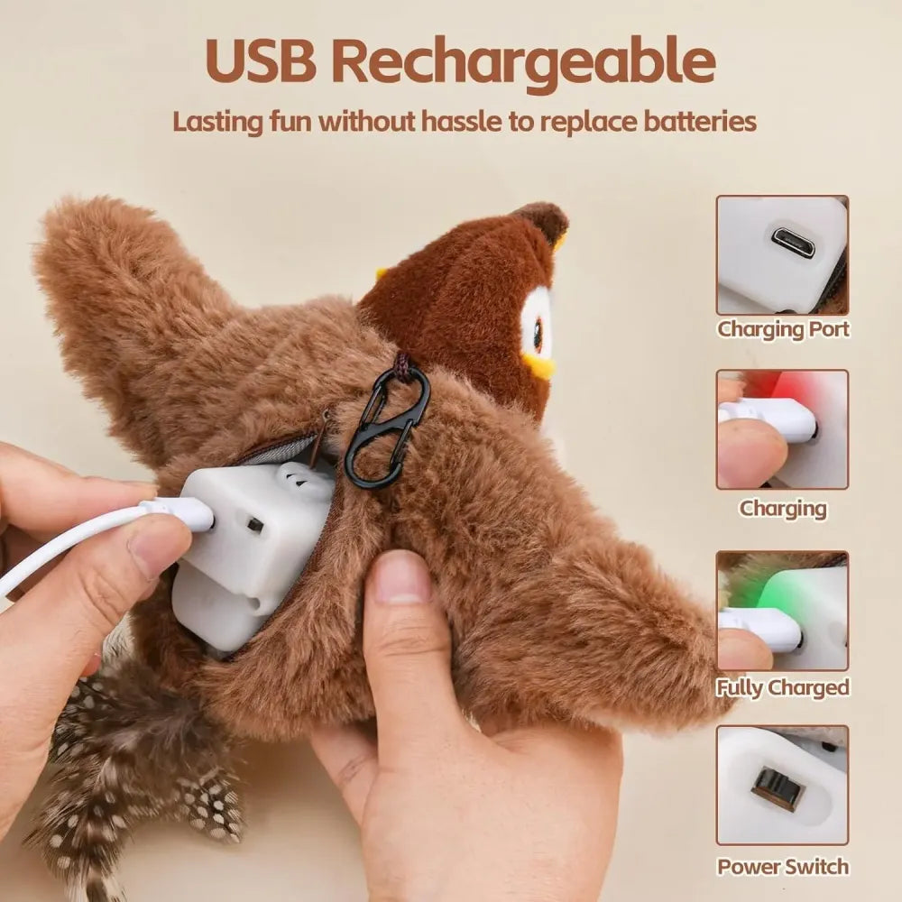 Rechargeable flapping cat toy