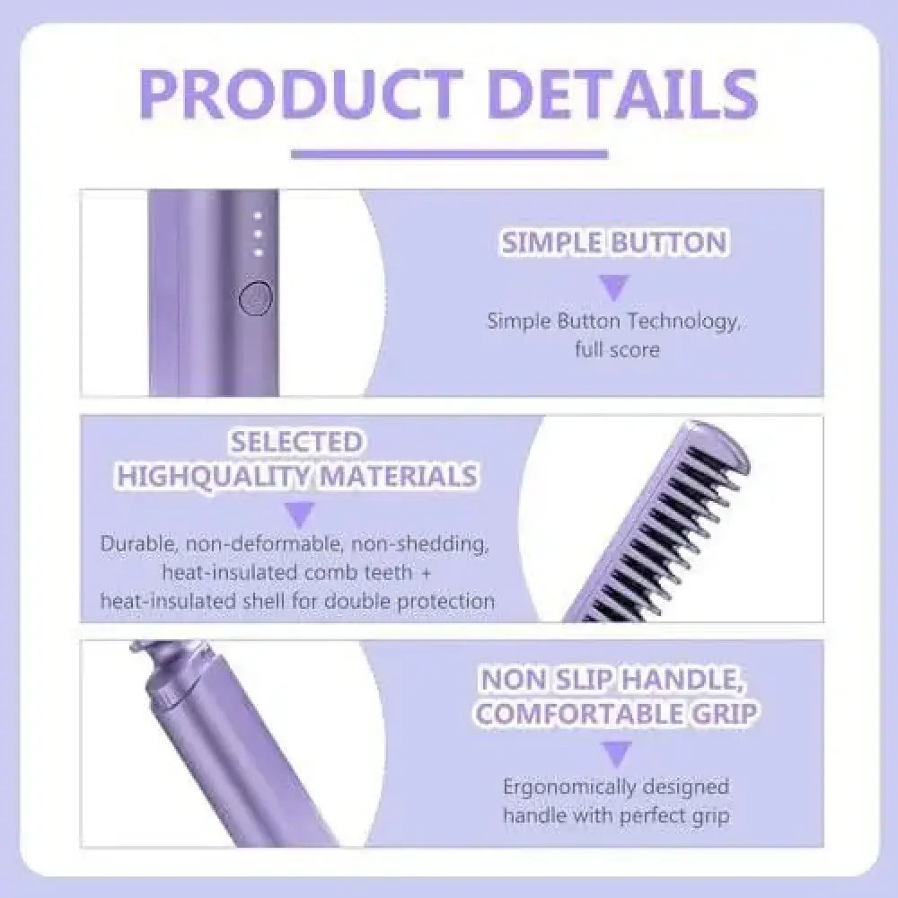 Rechargeable hot comb straightener