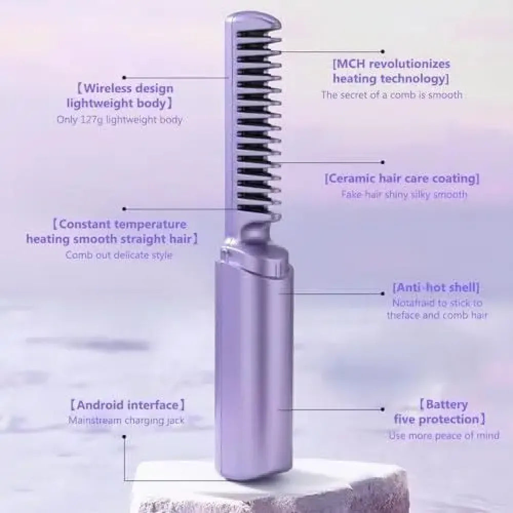 Rechargeable hot comb straightener