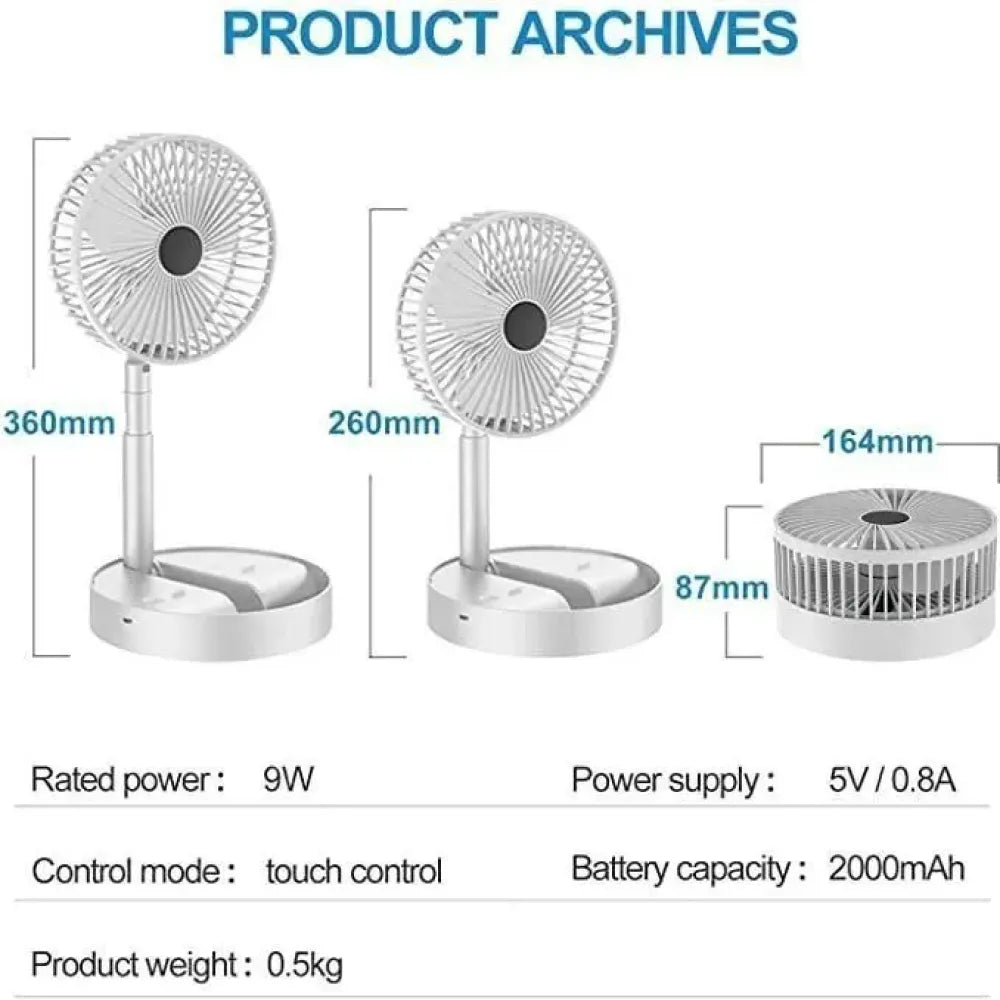 Rechargeable table/wall fan