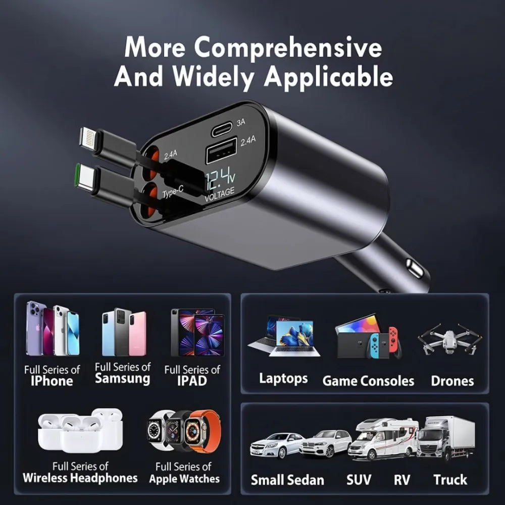 Retractable car charger