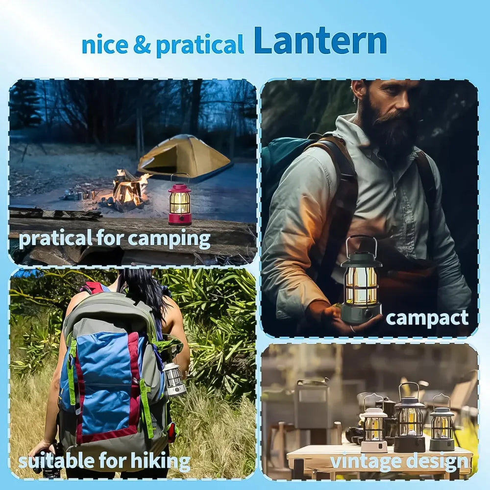 Retro rechargeable camping lantern - travel