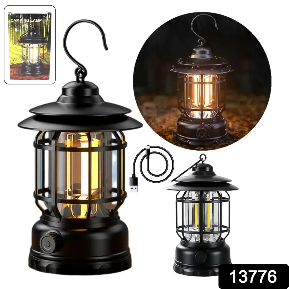 Retro rechargeable camping lantern - travel