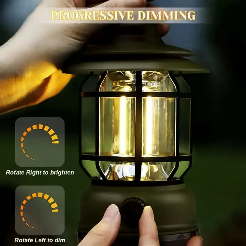 Retro rechargeable camping lantern - travel